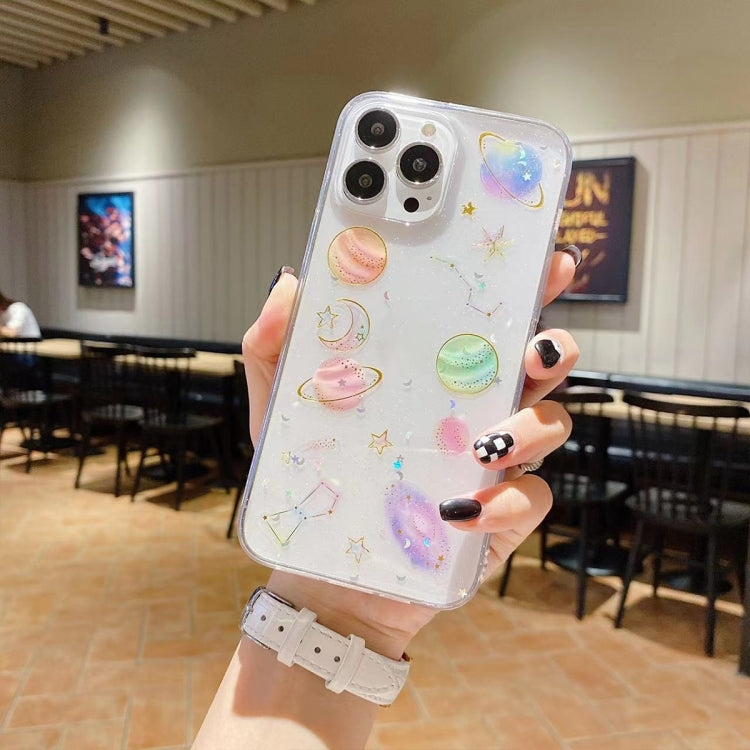 Cosmic Star Glitter Epoxy TPU Phone Case, For iPhone 16e, For iPhone 16 Pro Max, For iPhone 16 Pro, For iPhone 16 Plus, For iPhone 16, For iPhone 15 Pro Max, For iPhone 15 Pro, For iPhone 15 Plus, For iPhone 15