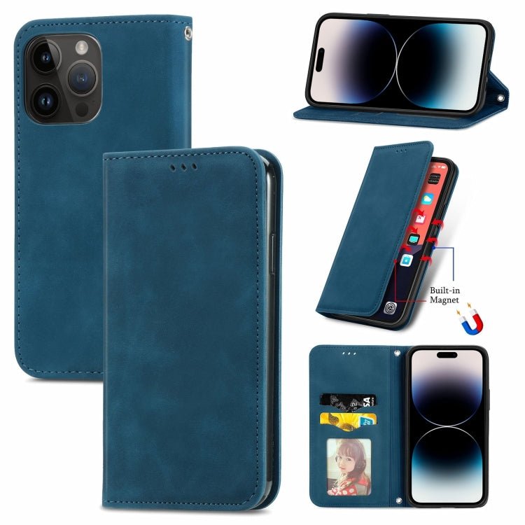 Retro Skin Feel Magnetic Flip Leather Phone Case, For iPhone 15 Pro Max, For iPhone 15 Pro, For  iPhone 15 Plus, For iPhone 15, For  iPhone 14 Plus