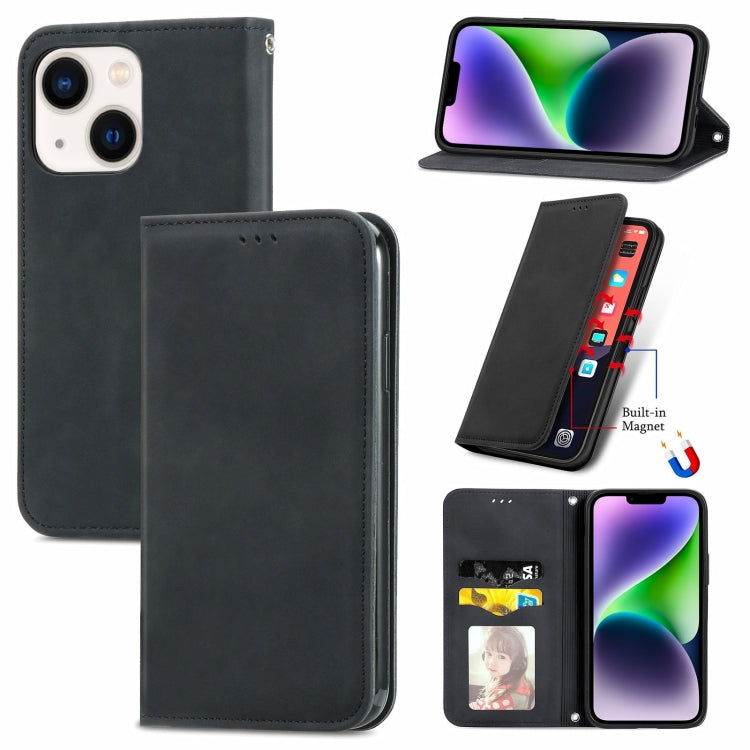 Retro Skin Feel Magnetic Flip Leather Phone Case, For iPhone 15 Pro Max, For iPhone 15 Pro, For  iPhone 15 Plus, For iPhone 15, For  iPhone 14 Plus