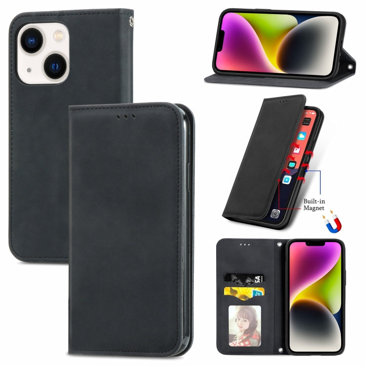 Retro Skin Feel Magnetic Flip Leather Phone Case, For iPhone 14, For iPhone 14 Pro, For iPhone 14 Pro Max