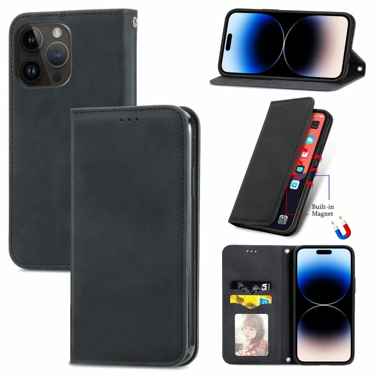 Retro Skin Feel Magnetic Flip Leather Phone Case, For iPhone 14, For iPhone 14 Pro, For iPhone 14 Pro Max