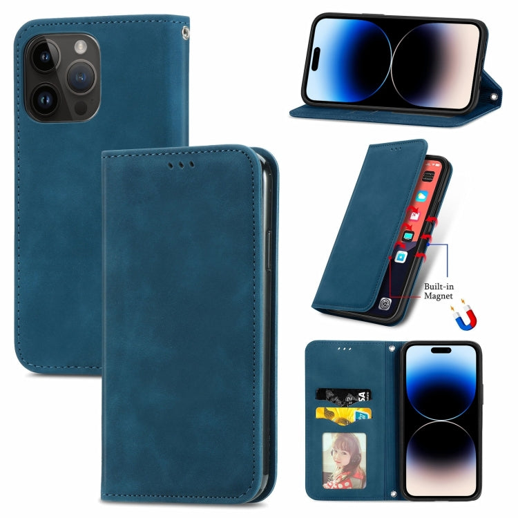 Retro Skin Feel Magnetic Flip Leather Phone Case, For iPhone 14, For iPhone 14 Pro, For iPhone 14 Pro Max