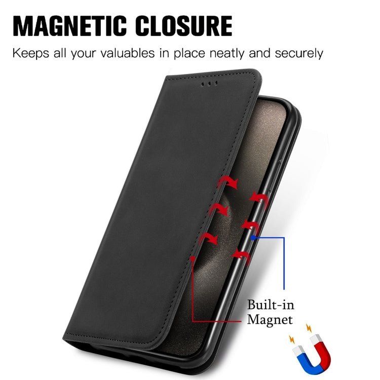 Retro Skin Feel Magnetic Flip Leather Phone Case, For iPhone 16 Pro Max, For iPhone 16 Pro, For iPhone 16 Plus, For iPhone 16, iPhone 16e