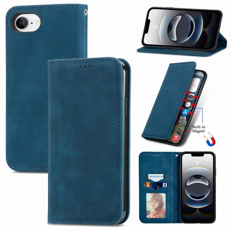 Retro Skin Feel Magnetic Flip Leather Phone Case, For iPhone 16 Pro Max, For iPhone 16 Pro, For iPhone 16 Plus, For iPhone 16, iPhone 16e