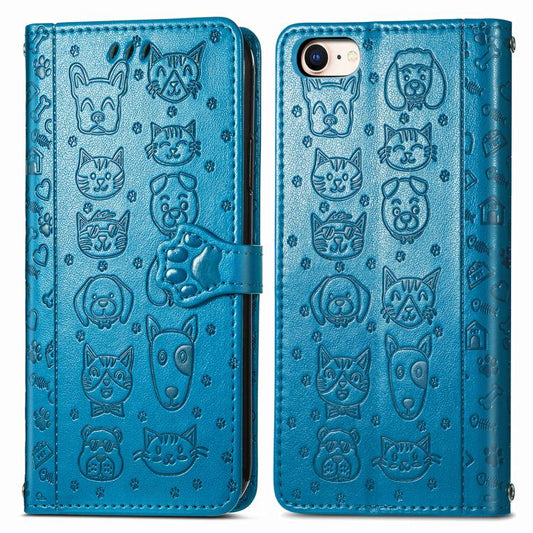 Cat and Dog Embossed Leather Phone Case, iPhone 16e, For iPhone 15 Pro Max, For iPhone 15 Pro, For iPhone 15 Plus