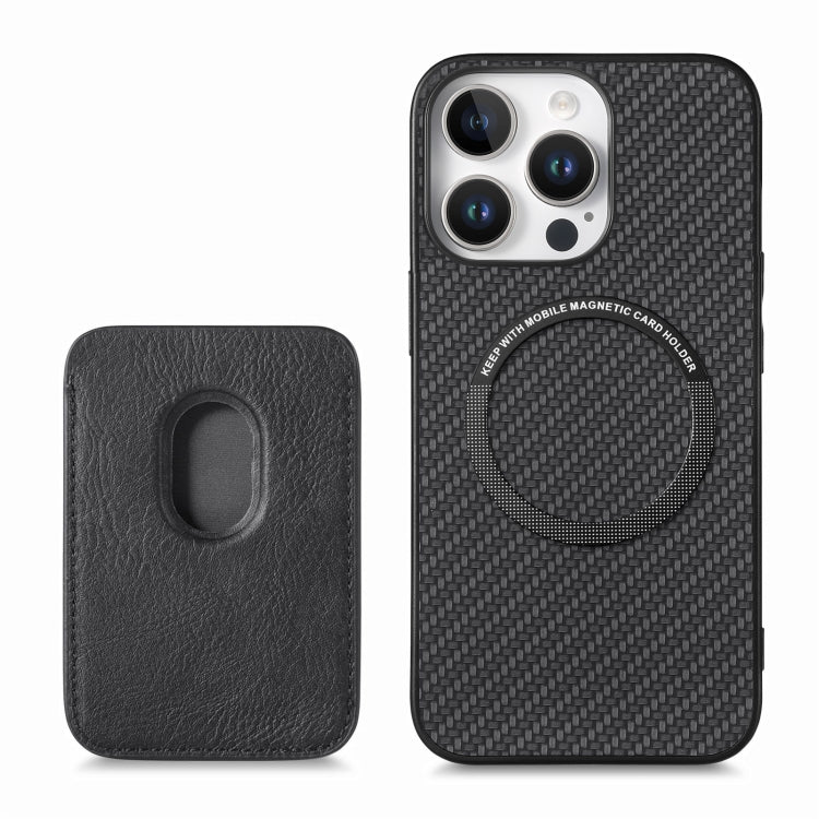 Carbon Fiber Leather Card Magsafe Phone Case, For iPhone 16 Pro Max, For iPhone 16 Pro, For iPhone 16 Plus, For iPhone 16, For iPhone 15 Pro Max, For iPhone 15 Pro