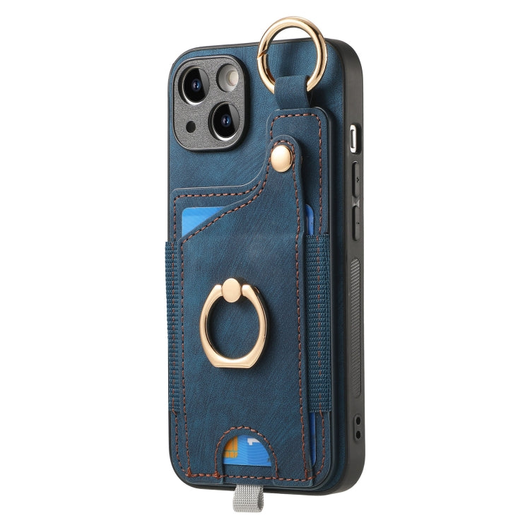 Retro Skin-feel Ring Card Bag Phone Case with Hang Loop, For iPhone XS Max, For iPhone 7 Plus / 8 Plus, For iPhone 6 Plus / 6s Plus, For iPhone 6 / 6s