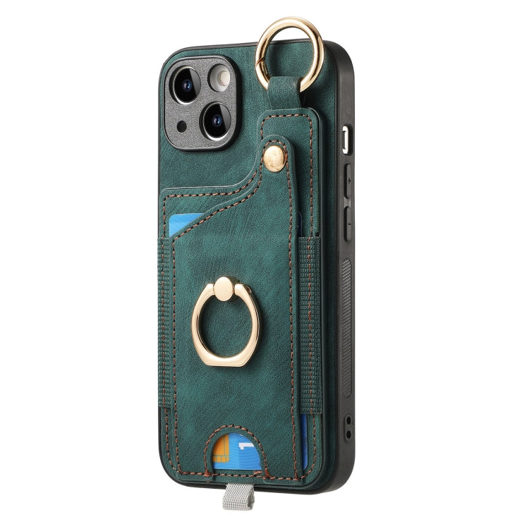 Retro Skin-feel Ring Card Bag Phone Case with Hang Loop, For iPhone 11 Pro Max, For iPhone 11, For iPhone 11 Pro, For iPhone X / XS, For iPhone XR