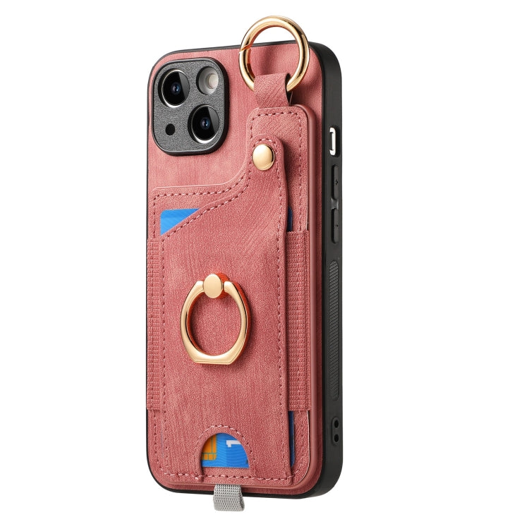 Retro Skin-feel Ring Card Bag Phone Case with Hang Loop, For iPhone 11 Pro Max, For iPhone 11, For iPhone 11 Pro, For iPhone X / XS, For iPhone XR