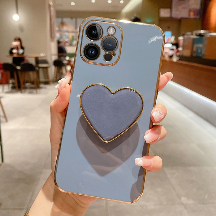 Electroplating Love Heart Holder TPU Phone Case, For iPhone 16 Pro Max, For iPhone 16 Pro, For iPhone 16 Plus, For iPhone 16, For iPhone 15 Pro Max