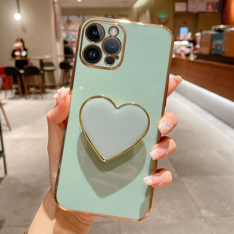 Electroplating Love Heart Holder TPU Phone Case, For iPhone 16 Pro Max, For iPhone 16 Pro, For iPhone 16 Plus, For iPhone 16, For iPhone 15 Pro Max