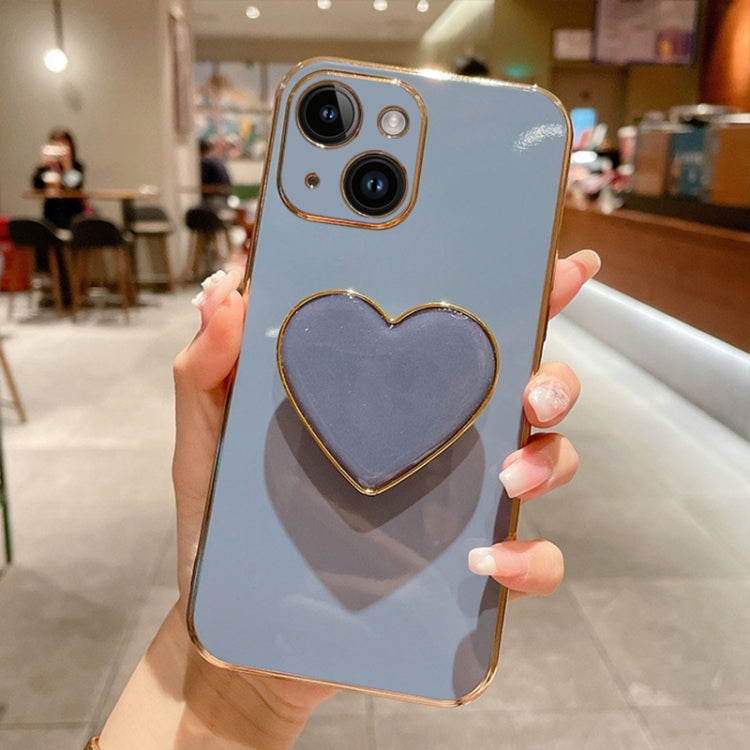 Electroplating Love Heart Holder TPU Phone Case, For iPhone 15 Pro, For iPhone 15 Plus, For iPhone 15, For iPhone 14 Plus, For iPhone 14