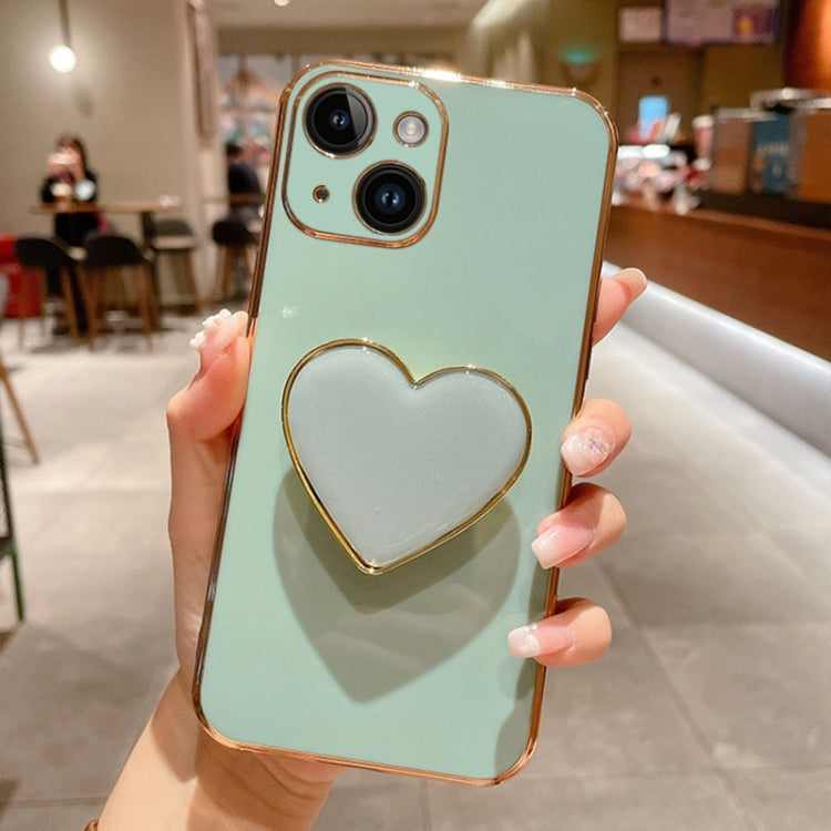 Electroplating Love Heart Holder TPU Phone Case, For iPhone 15 Pro, For iPhone 15 Plus, For iPhone 15, For iPhone 14 Plus, For iPhone 14