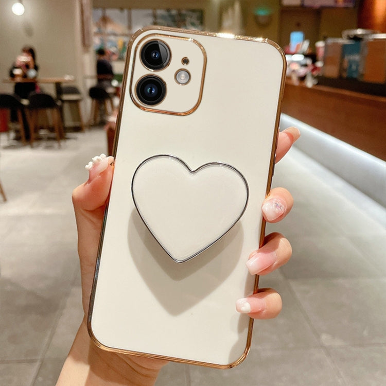 Electroplating Love Heart Holder TPU Phone Case, For iPhone 13 mini, For iPhone 12, For iPhone 12 Pro Max, For iPhone 12 Pro, For iPhone 12 mini