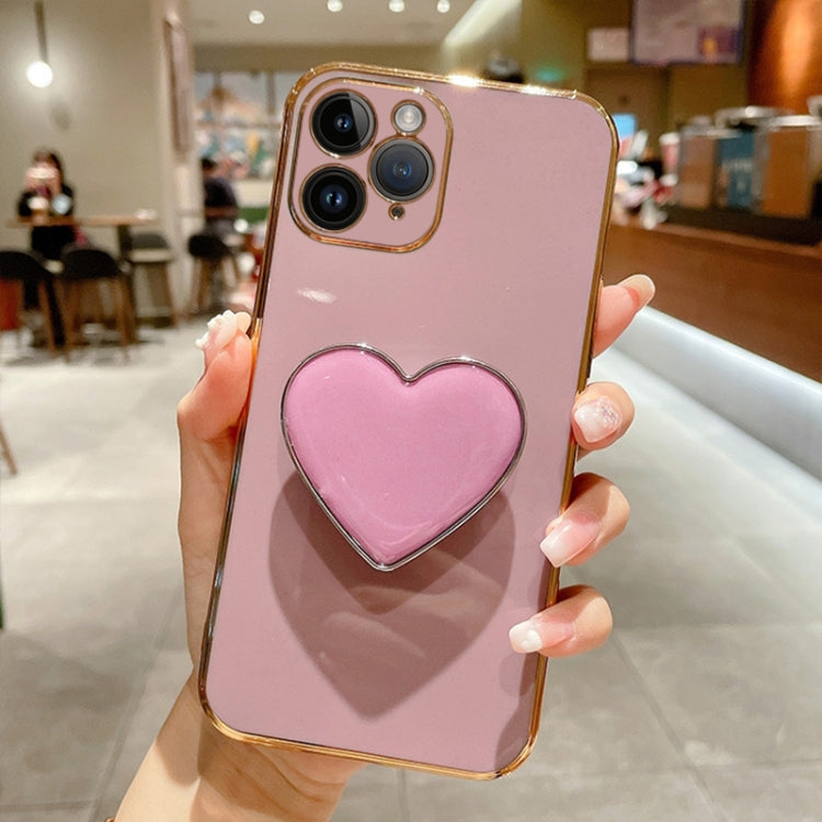 Electroplating Love Heart Holder TPU Phone Case, For iPhone 11 Pro Max, For iPhone 11, For iPhone 11 Pro, For iPhone XR, For iPhone XS Max