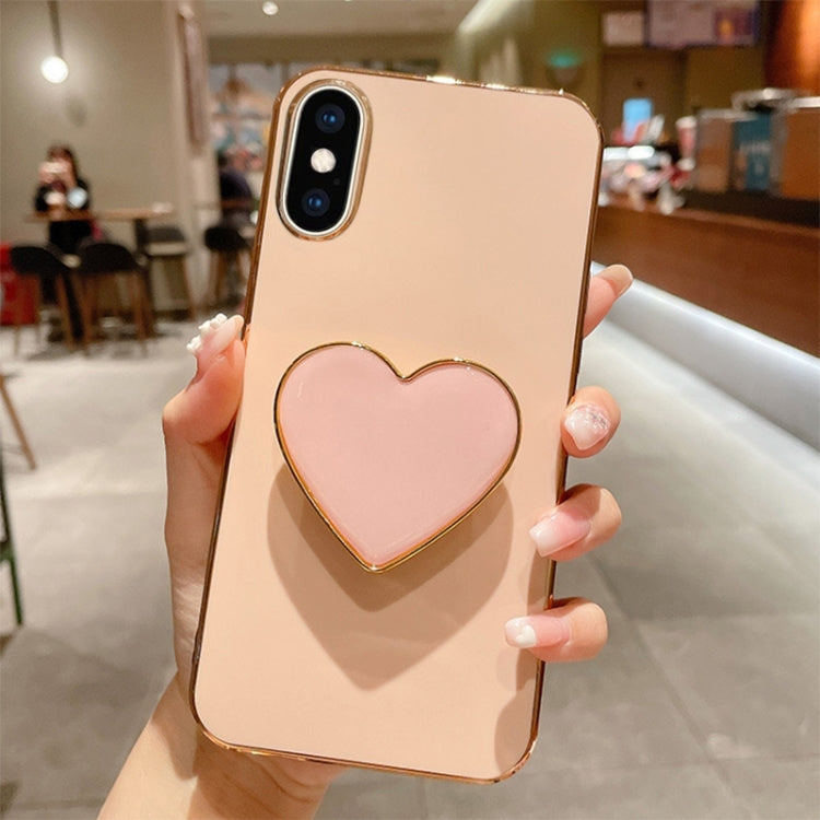 Electroplating Love Heart Holder TPU Phone Case, For iPhone 11 Pro Max, For iPhone 11, For iPhone 11 Pro, For iPhone XR, For iPhone XS Max