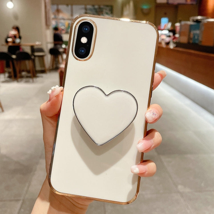 Electroplating Love Heart Holder TPU Phone Case, For iPhone 11 Pro Max, For iPhone 11, For iPhone 11 Pro, For iPhone XR, For iPhone XS Max