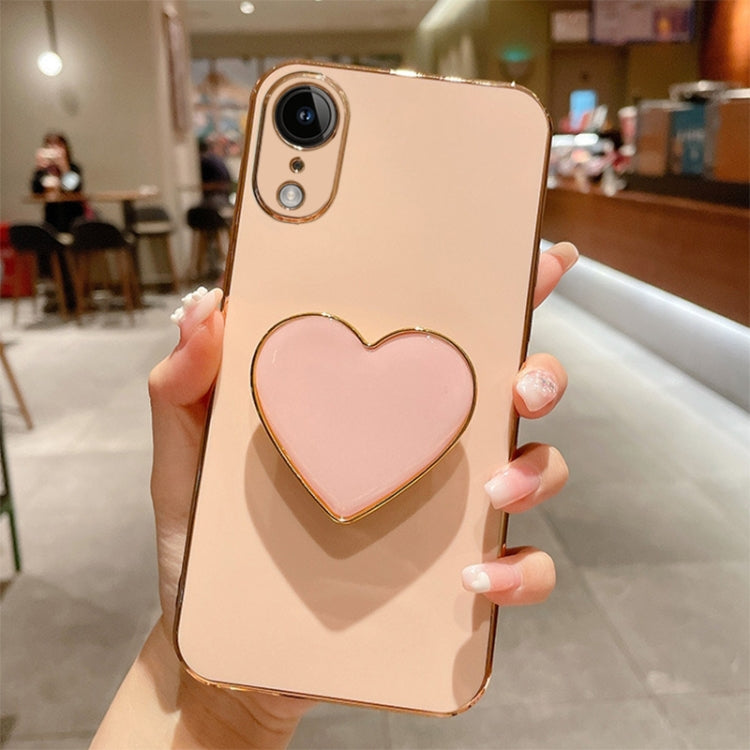 Electroplating Love Heart Holder TPU Phone Case, For iPhone 11 Pro Max, For iPhone 11, For iPhone 11 Pro, For iPhone XR, For iPhone XS Max