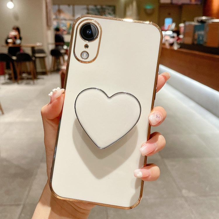 Electroplating Love Heart Holder TPU Phone Case, For iPhone 11 Pro Max, For iPhone 11, For iPhone 11 Pro, For iPhone XR, For iPhone XS Max