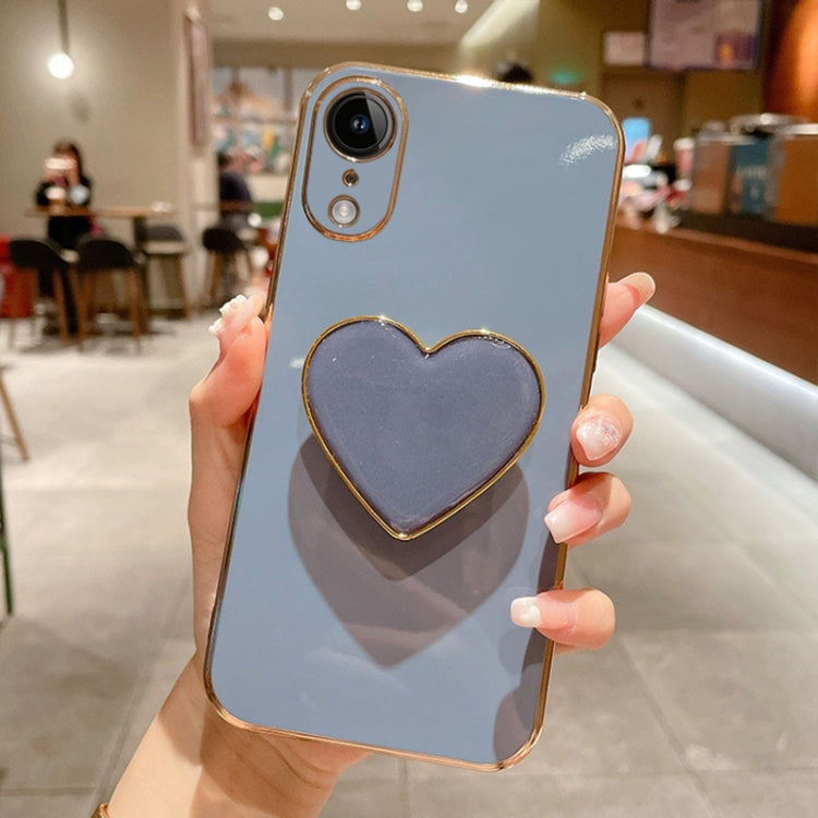 Electroplating Love Heart Holder TPU Phone Case, For iPhone 11 Pro Max, For iPhone 11, For iPhone 11 Pro, For iPhone XR, For iPhone XS Max