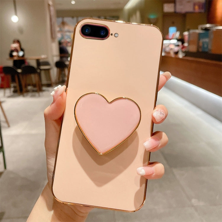 Electroplating Love Heart Holder TPU Phone Case, For iPhone SE 2022 / 2020 / 7 / 8, For iPhone X / XS, For iPhone 7 Plus / 8 Plus