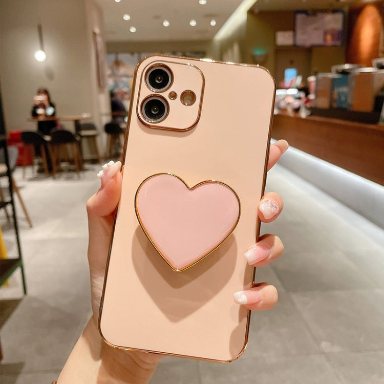 Electroplating Love Heart Holder TPU Phone Case, For iPhone 16 Pro Max, For iPhone 16 Pro, For iPhone 16 Plus, For iPhone 16, For iPhone 15 Pro Max