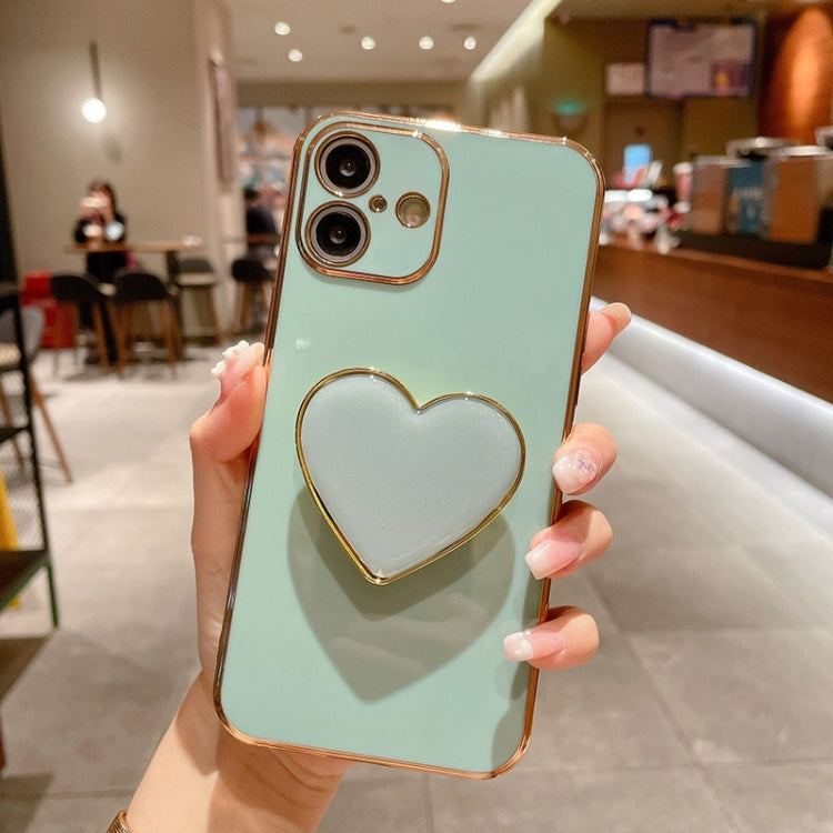 Electroplating Love Heart Holder TPU Phone Case, For iPhone 16 Pro Max, For iPhone 16 Pro, For iPhone 16 Plus, For iPhone 16, For iPhone 15 Pro Max