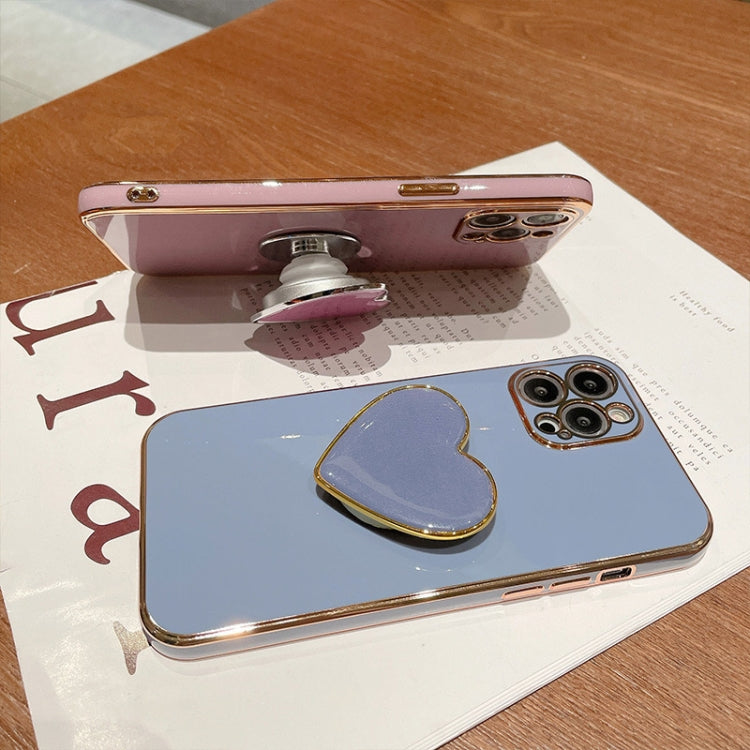 Electroplating Love Heart Holder TPU Phone Case, For iPhone 16 Pro Max, For iPhone 16 Pro, For iPhone 16 Plus, For iPhone 16, For iPhone 15 Pro Max