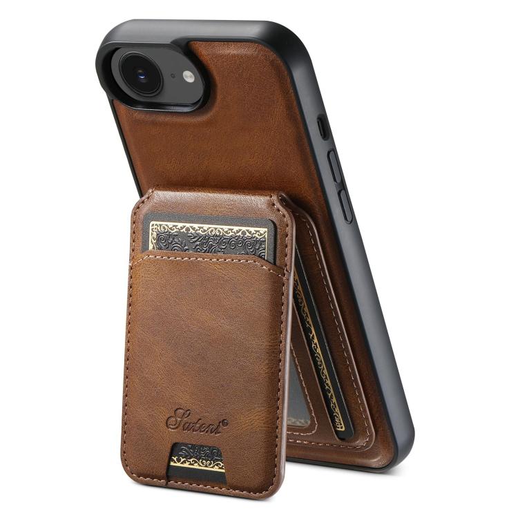 Suteni H15 MagSafe Oil Eax Leather Detachable Wallet Back Phone Case, For iPhone 16e, For iPhone 16 Pro Max, For iPhone 16 Pro, For iPhone 16 Plus, For iPhone 16, For iPhone 15 Pro Max