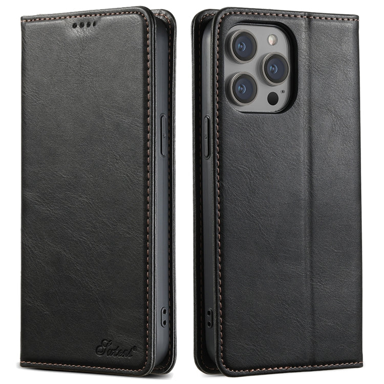 Suteni J02 Oil Wax Wallet Leather Phone Case, For iPhone 16 Pro Max, For iPhone 16 Pro, For iPhone 16 Plus, For iPhone 16, For iPhone 15 Pro Max, For iPhone 15 Pro