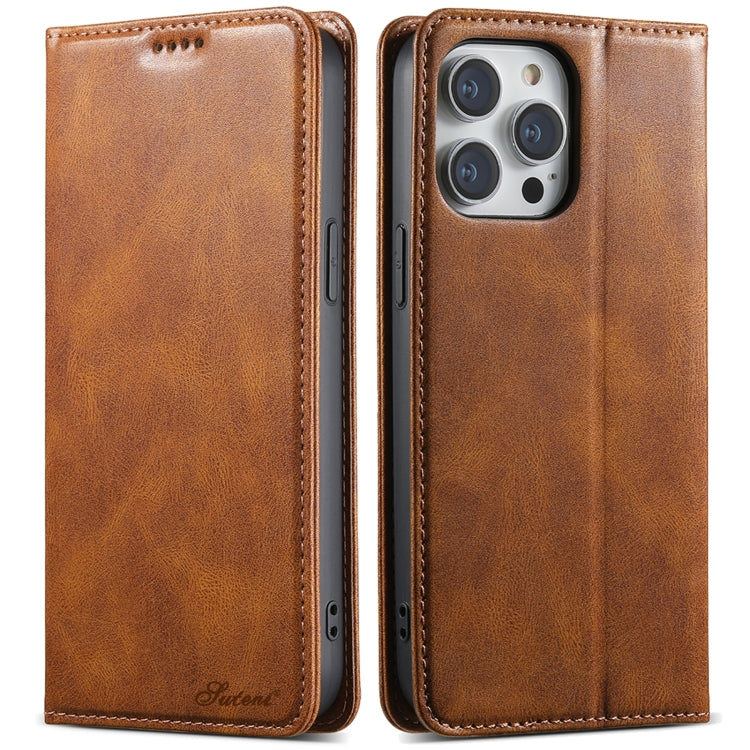 Suteni J02 Oil Wax Wallet Leather Phone Case, For iPhone 16 Pro Max, For iPhone 16 Pro, For iPhone 16 Plus, For iPhone 16, For iPhone 15 Pro Max, For iPhone 15 Pro