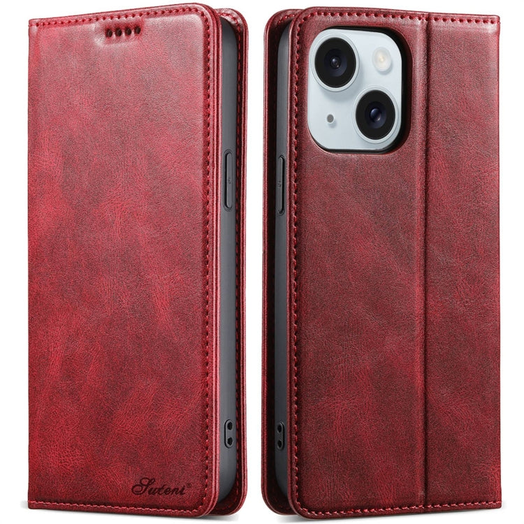 Suteni J02 Oil Wax Wallet Leather Phone Case, For iPhone 15 Plus, For iPhone 15, For iPhone 14 Plus, For iPhone 14, For iPhone 14 Pro, For iPhone 14 Pro Max