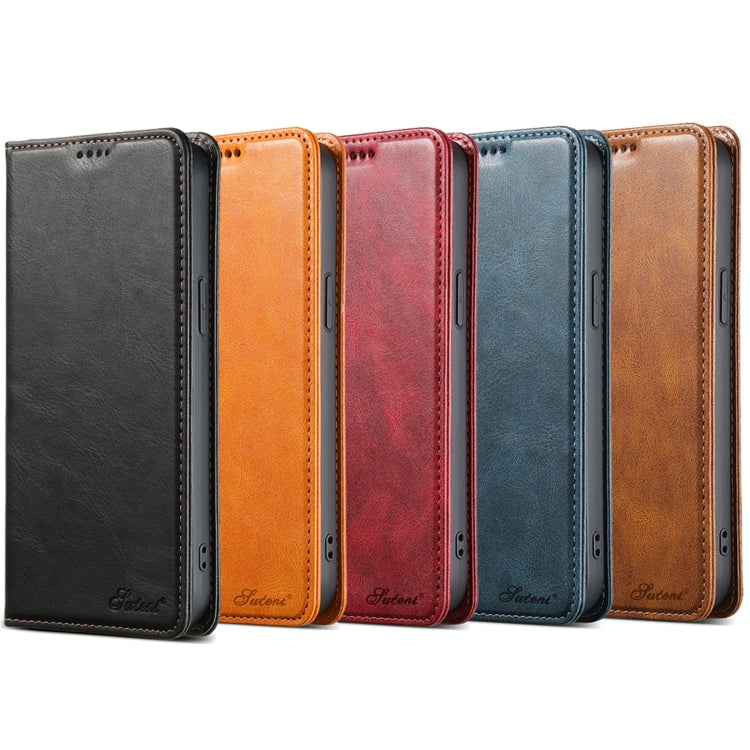 Suteni J02 Oil Wax Wallet Leather Phone Case, For iPhone 13 Pro Max, For iPhone 13 Pro, For iPhone 13, For iPhone 13 mini, For iPhone 12 Pro Max, For iPhone 12 / 12 Pro