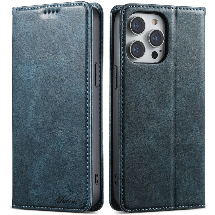 Suteni J02 Oil Wax Wallet Leather Phone Case, For iPhone 13 Pro Max, For iPhone 13 Pro, For iPhone 13, For iPhone 13 mini, For iPhone 12 Pro Max, For iPhone 12 / 12 Pro