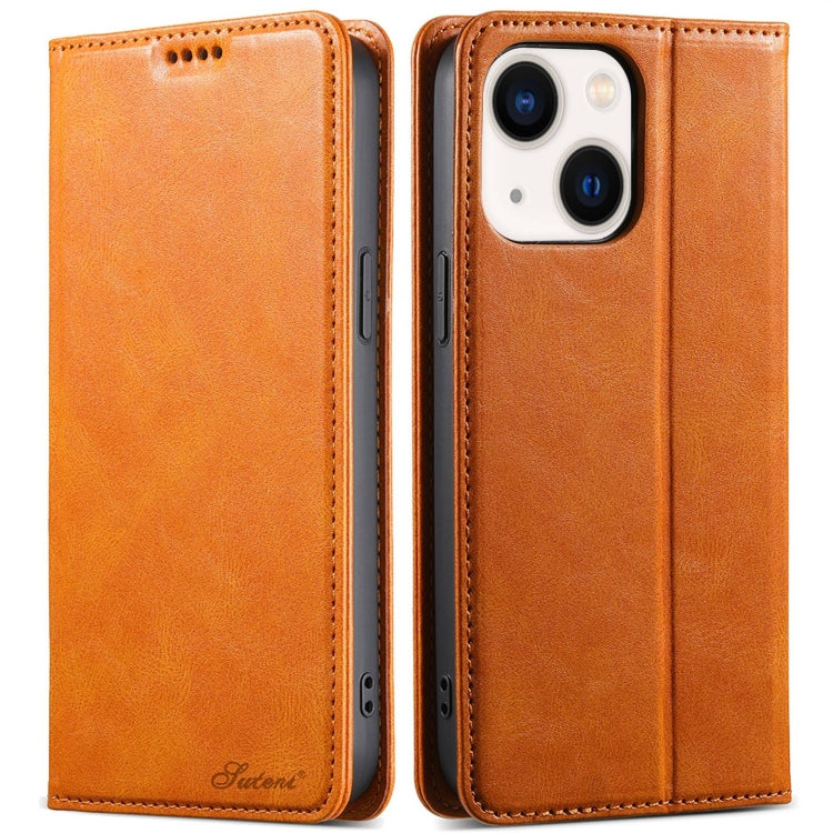 Suteni J02 Oil Wax Wallet Leather Phone Case, For iPhone 13 Pro Max, For iPhone 13 Pro, For iPhone 13, For iPhone 13 mini, For iPhone 12 Pro Max, For iPhone 12 / 12 Pro