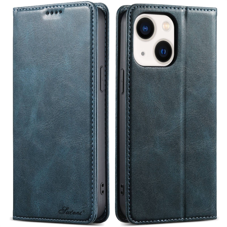 Suteni J02 Oil Wax Wallet Leather Phone Case, For iPhone 13 Pro Max, For iPhone 13 Pro, For iPhone 13, For iPhone 13 mini, For iPhone 12 Pro Max, For iPhone 12 / 12 Pro