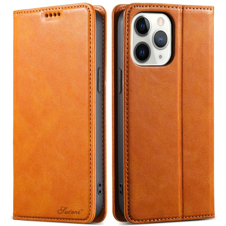 Suteni J02 Oil Wax Wallet Leather Phone Case, For iPhone 12 mini, For iPhone 11 Pro Max, For iPhone 11, For iPhone 11 Pro, For iPhone XR, For iPhone XS Max