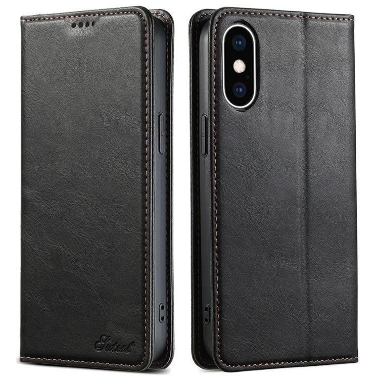 Suteni J02 Oil Wax Wallet Leather Phone Case, For iPhone 12 mini, For iPhone 11 Pro Max, For iPhone 11, For iPhone 11 Pro, For iPhone XR, For iPhone XS Max