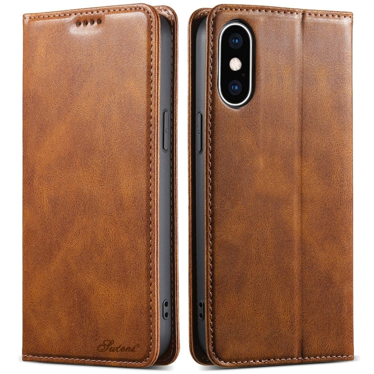 Suteni J02 Oil Wax Wallet Leather Phone Case, For iPhone 12 mini, For iPhone 11 Pro Max, For iPhone 11, For iPhone 11 Pro, For iPhone XR, For iPhone XS Max