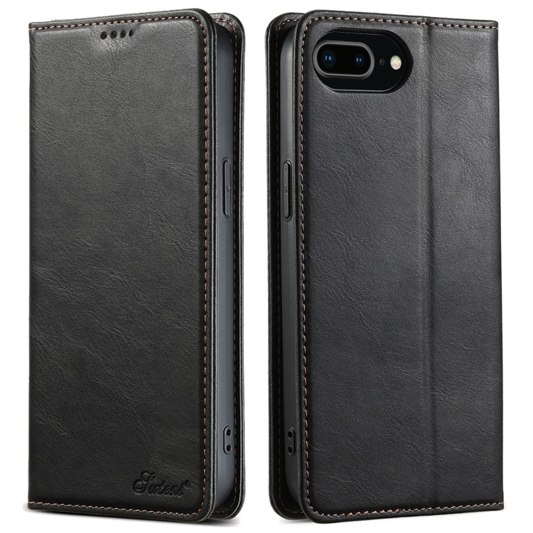 Suteni J02 Oil Wax Wallet Leather Phone Case, For iPhone 7 / 8 / SE 2022, For iPhone X / XS, For iPhone 7 Plus / 8 Plus