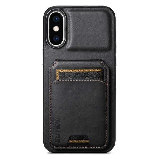 Suteni H02 Leather Wallet Stand Back Phone Case, For iPhone X / XS, For iPhone XR, For iPhone XS Max, For iPhone 12 / 12 Pro