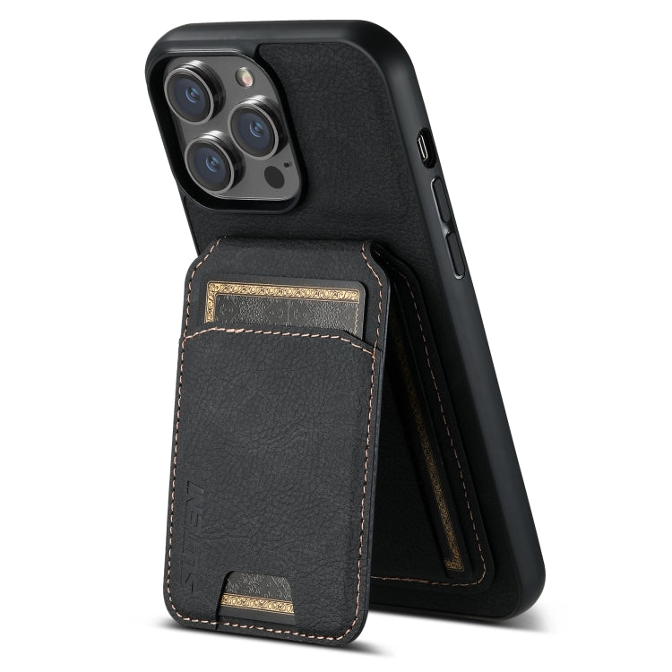 Suteni H02 Litchi Leather Card Wallet Stand Back Phone Case, For iPhone 14 Pro Max, For iPhone 13 Pro Max, For iPhone 13 Pro, For iPhone 13, For iPhone 12 / 12 Pro, For iPhone 12 Pro Max