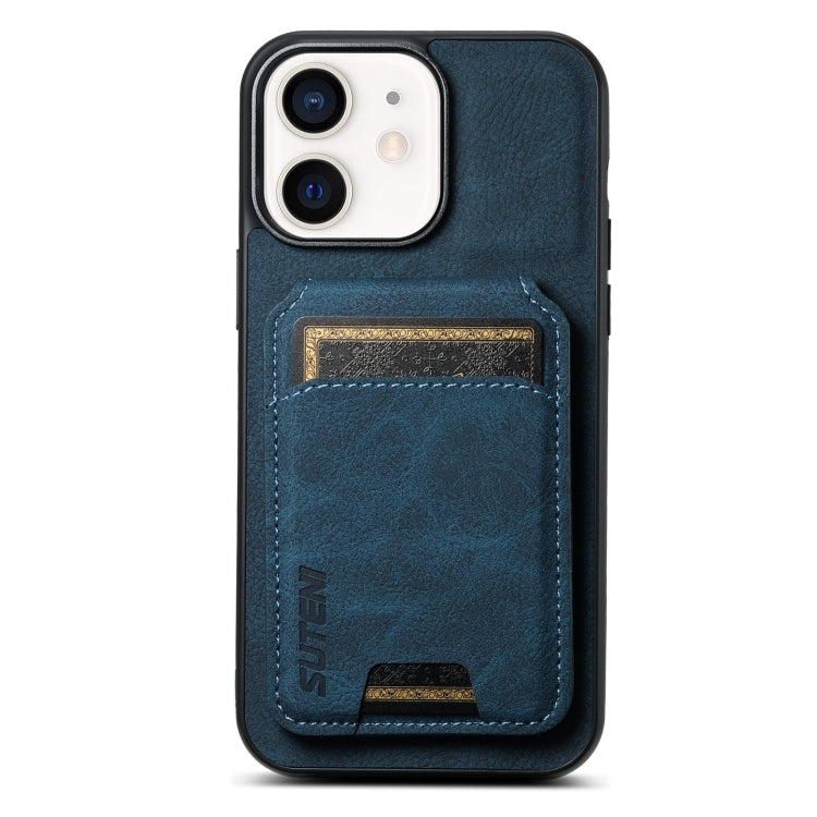 Suteni H02 Litchi Leather Card Wallet Stand Back Phone Case, For iPhone 14 Pro Max, For iPhone 13 Pro Max, For iPhone 13 Pro, For iPhone 13, For iPhone 12 / 12 Pro, For iPhone 12 Pro Max