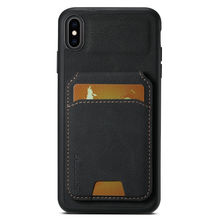 Suteni H02 Litchi Leather Card Wallet Stand Back Phone Case, For iPhone 11 Pro Max, For iPhone 11, For iPhone 11 Pro, For iPhone XR, For iPhone XS Max, For iPhone X / XS