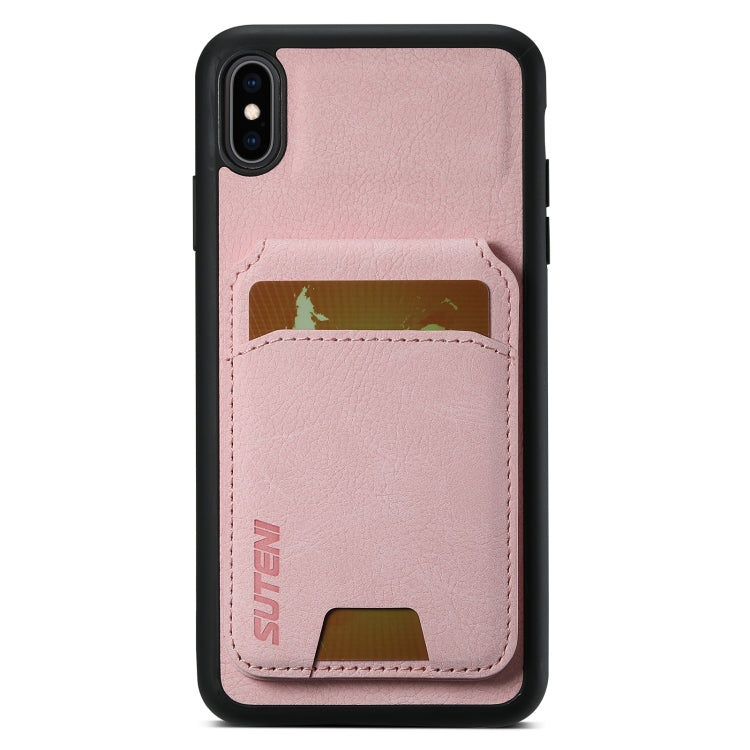 Suteni H02 Litchi Leather Card Wallet Stand Back Phone Case, For iPhone 11 Pro Max, For iPhone 11, For iPhone 11 Pro, For iPhone XR, For iPhone XS Max, For iPhone X / XS