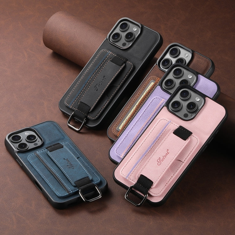 Suteni H13 Litchi Leather Wrist Strap Wallet Back Phone Case, For iPhone 11 Pro Max, For iPhone 11, For iPhone 11 Pro, For iPhone XR, For iPhone XS Max, For iPhone X / XS