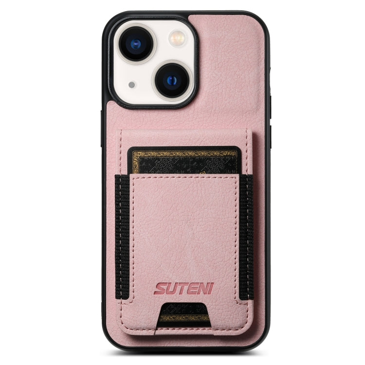 Suteni H03 Litchi Leather Card Bag Stand Back Phone Case, For iPhone 14 Pro Max, For iPhone 13 Pro Max, For iPhone 13 Pro, For iPhone 13, For iPhone 12 Pro Max, For iPhone 11 Pro Max