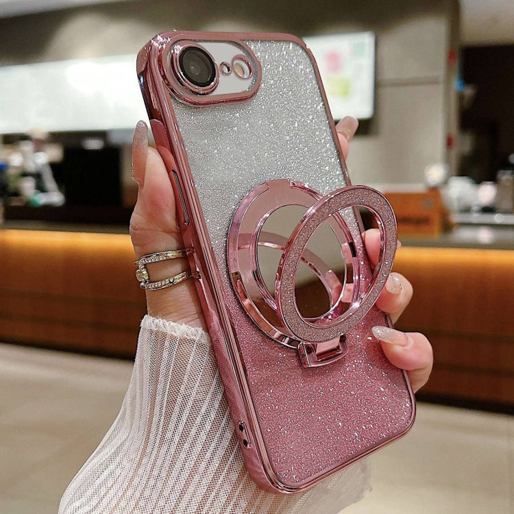 Plated Mirror Holder Gradient Glitter MagSafe Phone Case, For iPhone XS Max, For iPhone 7 / 8 / SE 2022, For iPhone X / XS, For  iPhone 7 Plus / 8 Plus