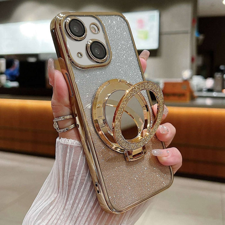 Plated Mirror Holder Gradient Glitter MagSafe Phone Case, For iPhone 13 Pro Max, For iPhone 13 Pro, For iPhone 13, For iPhone 13 mini