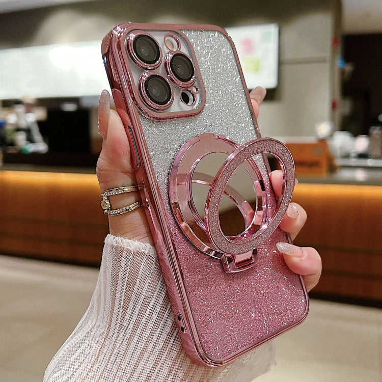 Plated Mirror Holder Gradient Glitter MagSafe Phone Case, For iPhone 12, For iPhone 12 Pro Max, For iPhone  12 Pro, For iPhone 12 mini